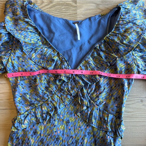 Free people Sweetest Thing Mini Dress in Midnight Cowboy size 0 long sleeve - Picture 11 of 11